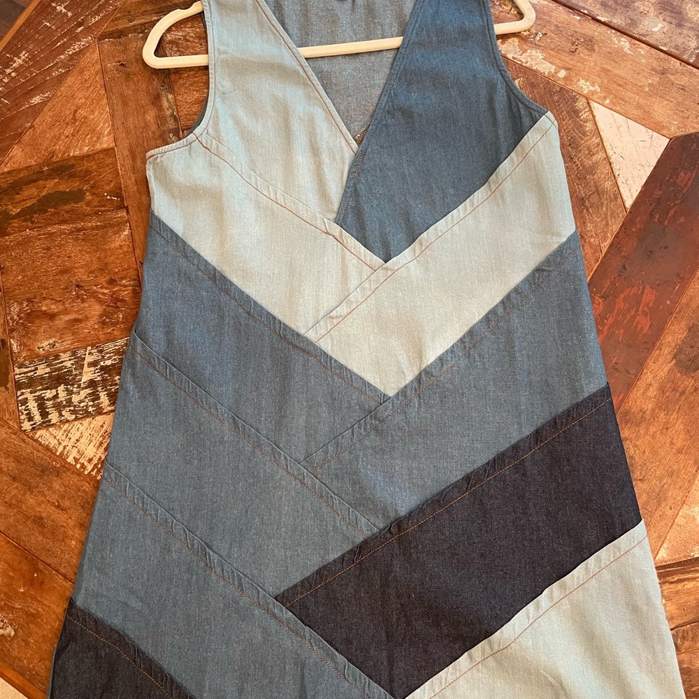 Stylish Denim Patchwork Dress - image 2